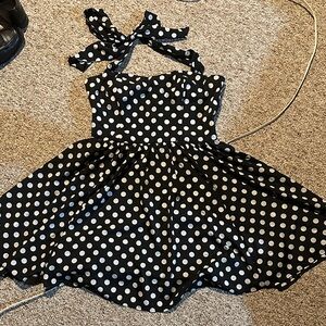 Guess Black and White Polka Dot Dress